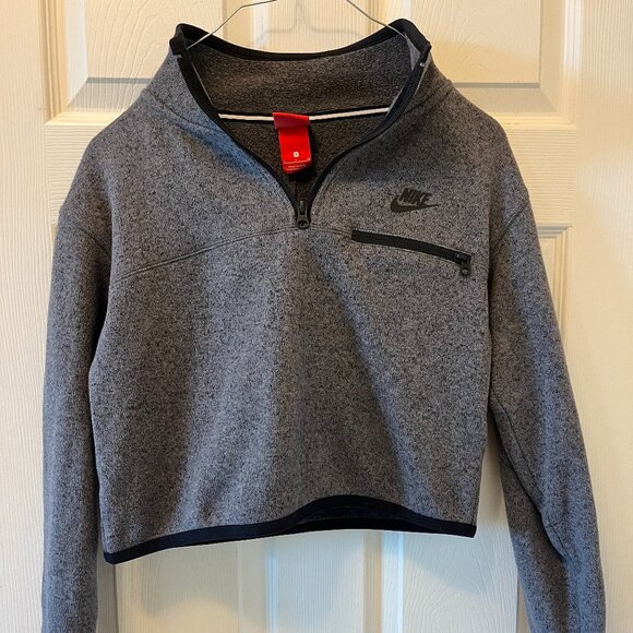 Nike Tops - Women's | Nike | Size: Small | Cropped Quarter Zip Crewneck | Dark Grey
